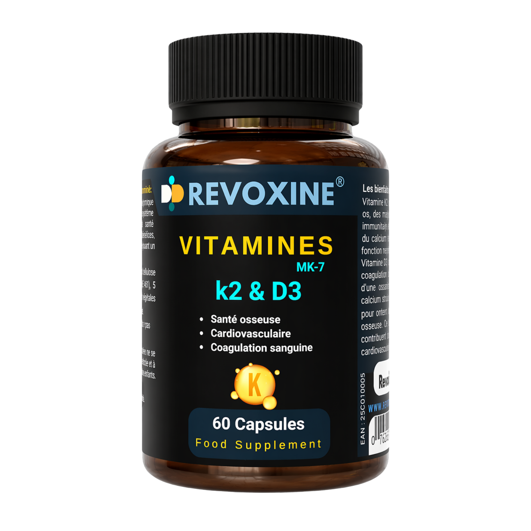 VITAMINE D3 & K2  3000 UI - 60 gélules