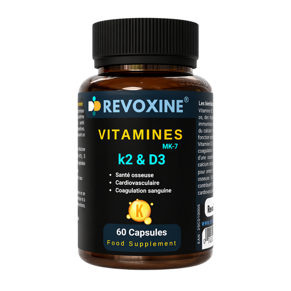 Vitamine D3 & K2 (MK-7) – 60 gélules