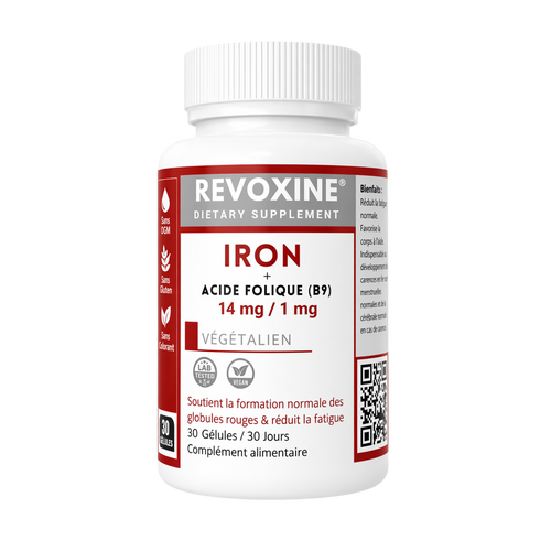 Fer 14 mg + Acide folique (B9) – 30 gélules