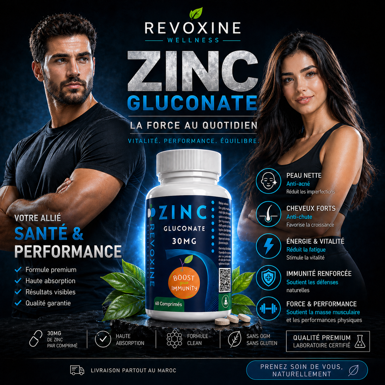 Zinc Gluconate 30 mg – 60 Comprimés