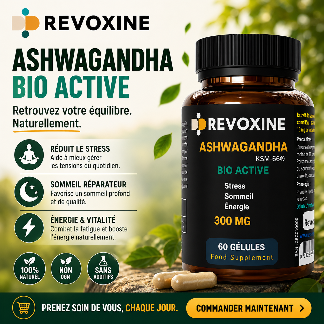 ASHWAGANDHA KSM-66 – 60 gélules
