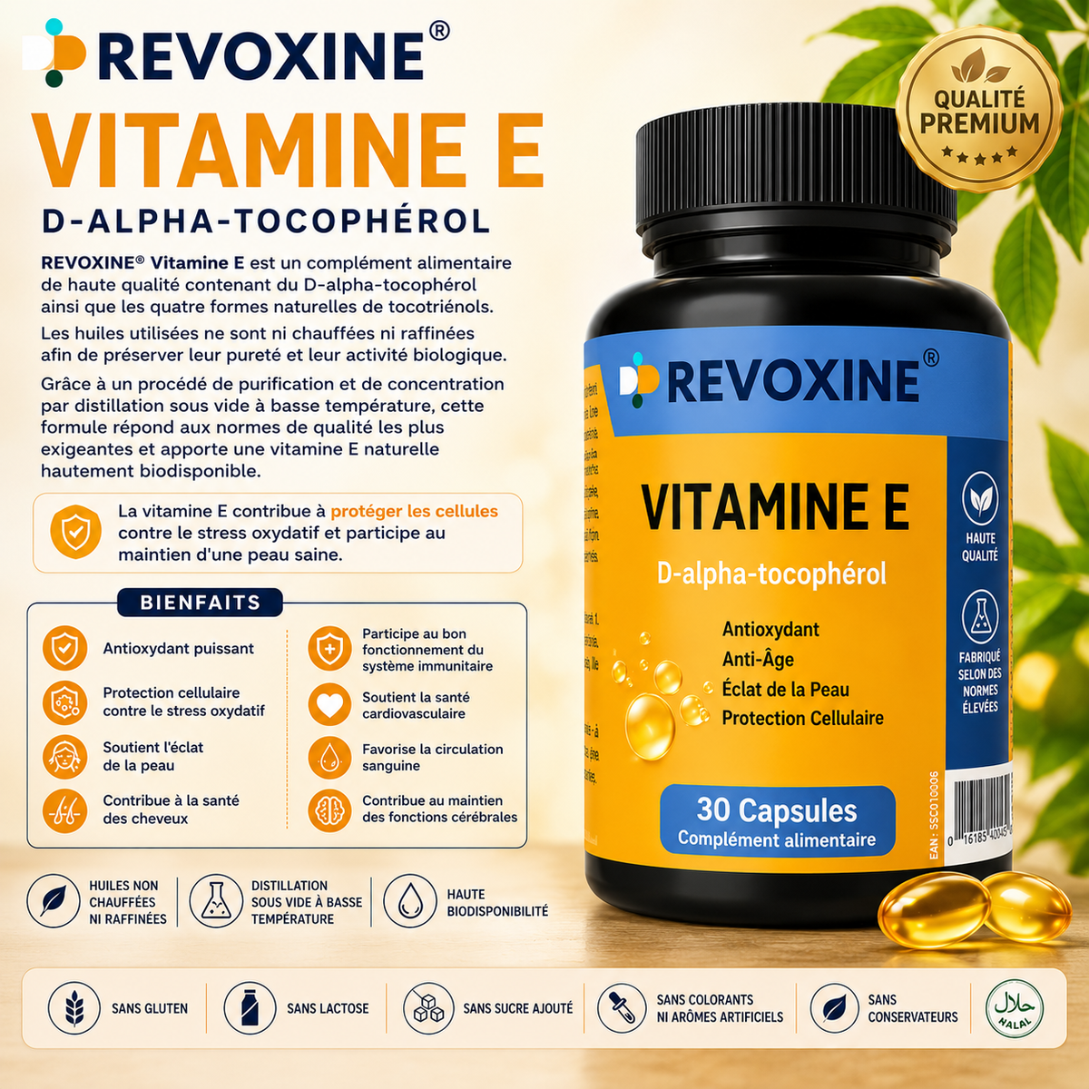 VITAMINE E 180 mg 30 capsules