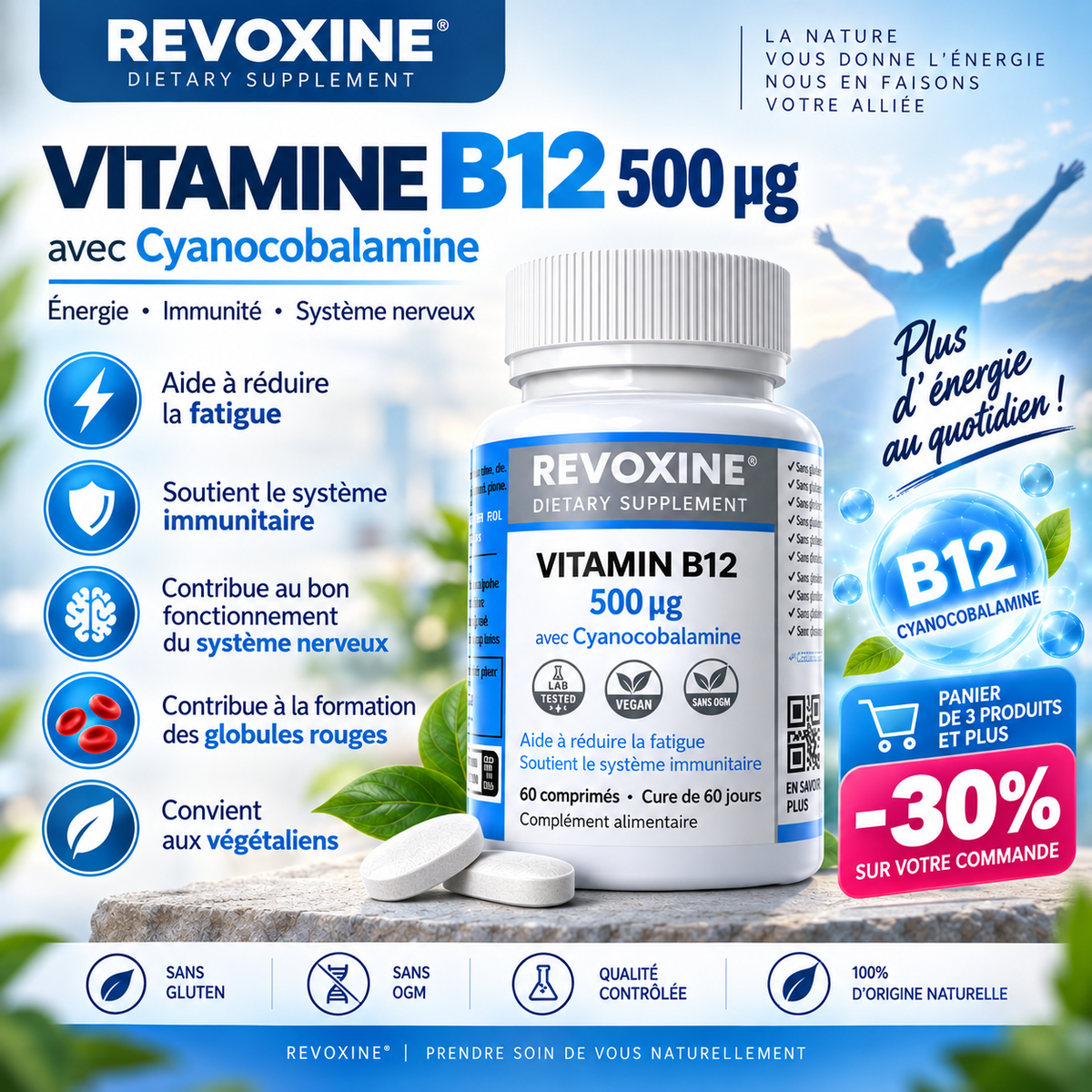 Vitamine B12 500 µg  60 comprimés