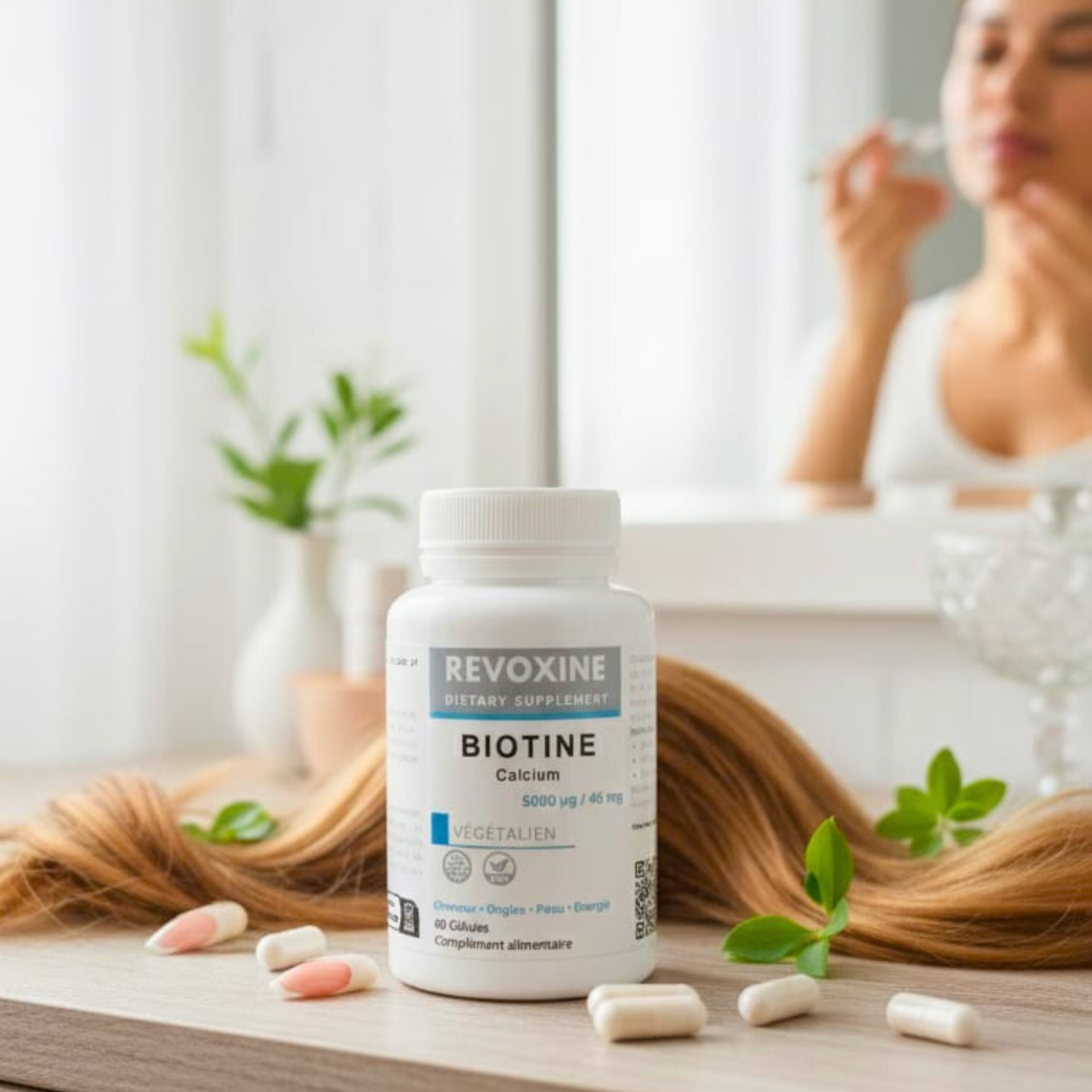 Biotine + Calcium 5000 µg 60 gélules