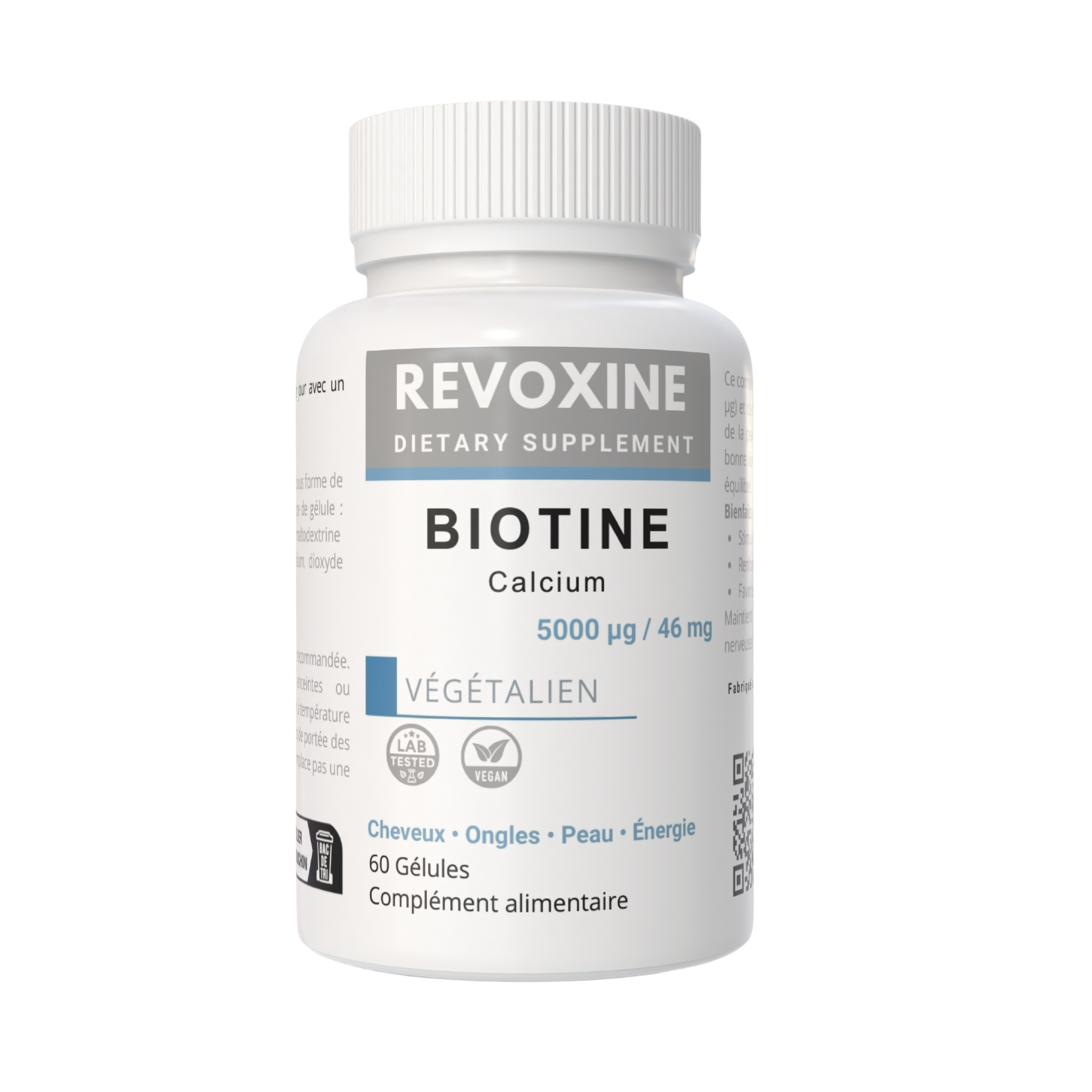 Biotine + Calcium 5000 µg 60 gélules
