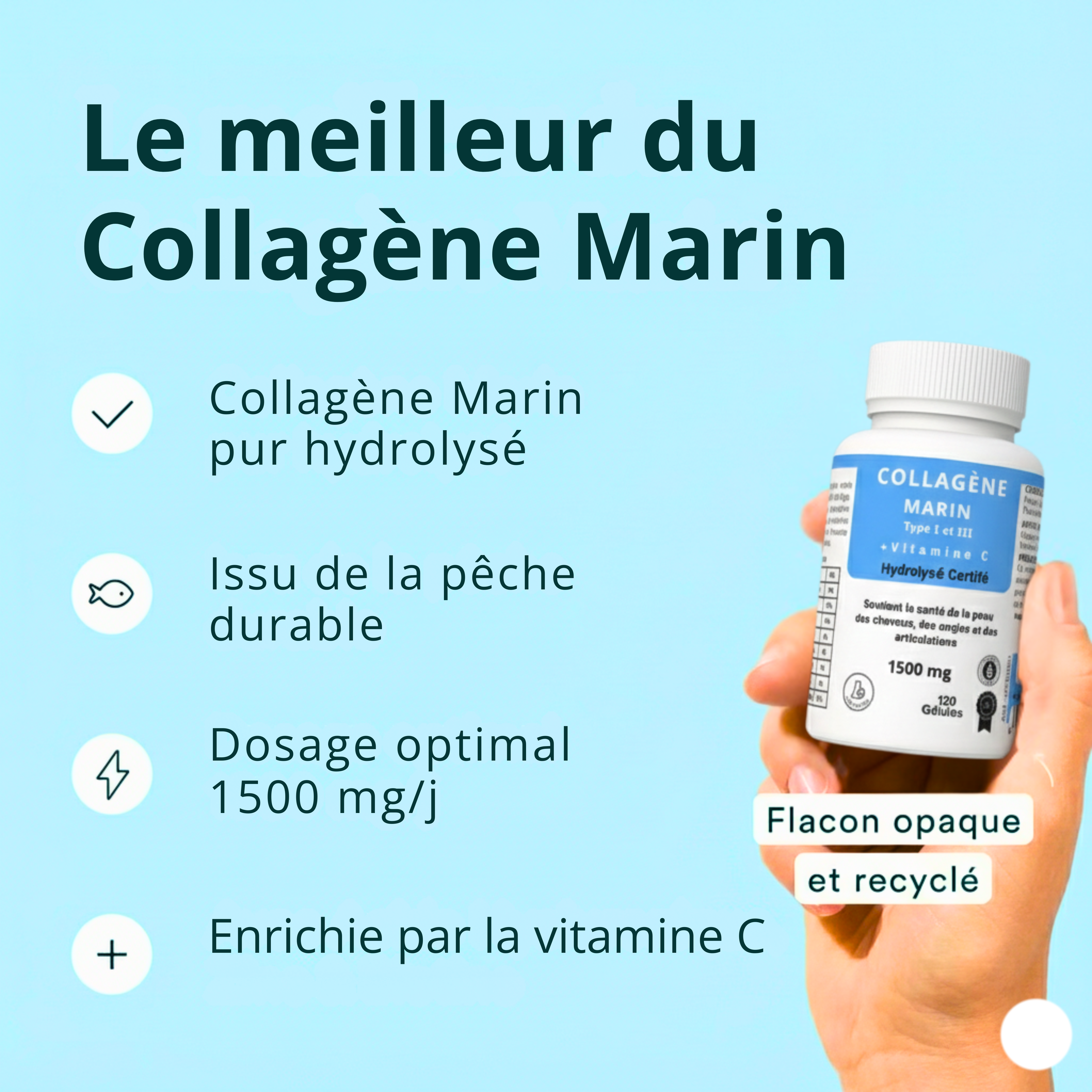 Collagène Marin & vitamine C– 120 Gélules