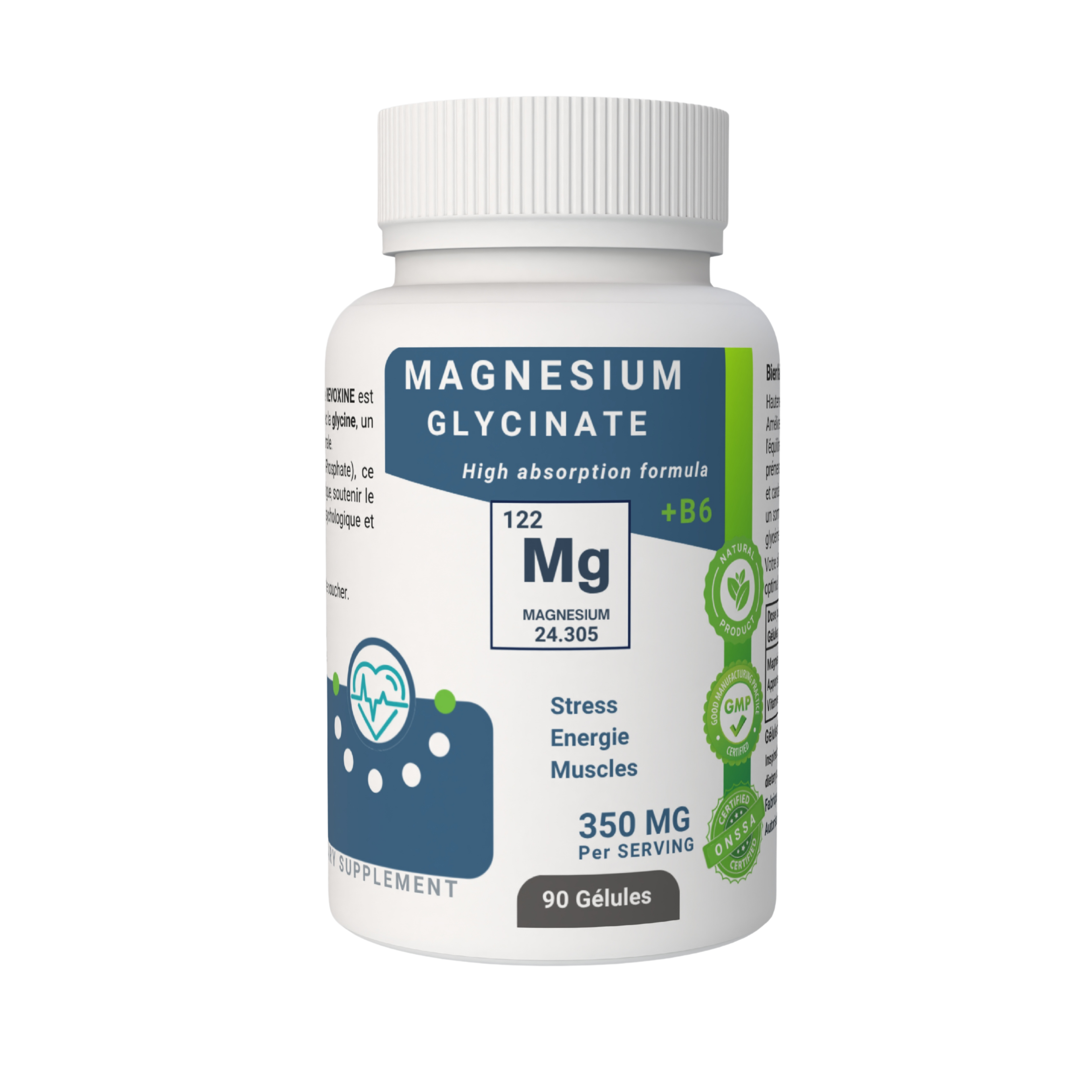 Magnésium Glycinate & Vitamine B6 90 gélules