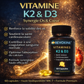 VITAMINE D3 & K2  3000 UI - 60 gélules