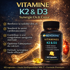 VITAMINE D3 & K2  3000 UI - 60 gélules
