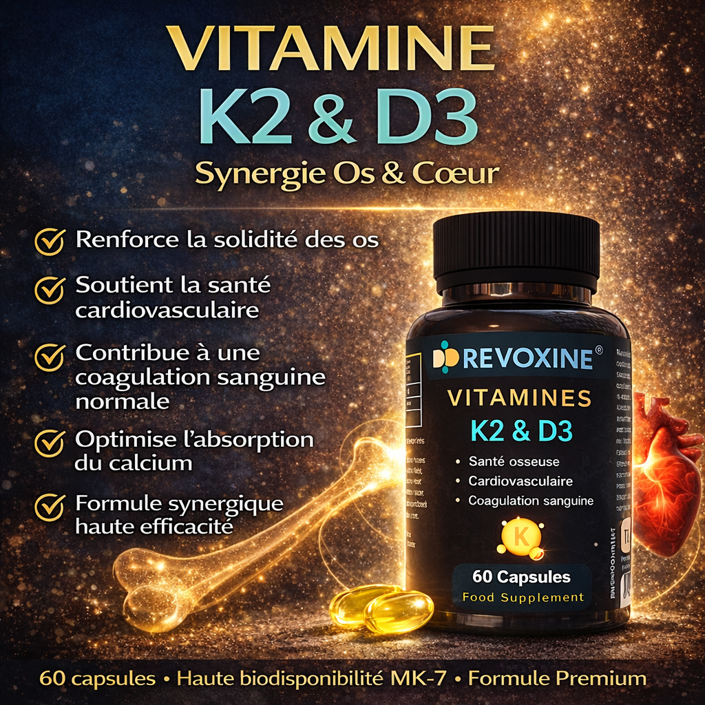 VITAMINE D3 & K2  3000 UI - 60 gélules
